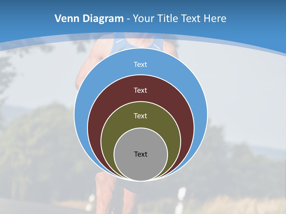 A Man Running Down A Road With Trees In The Background PowerPoint Template