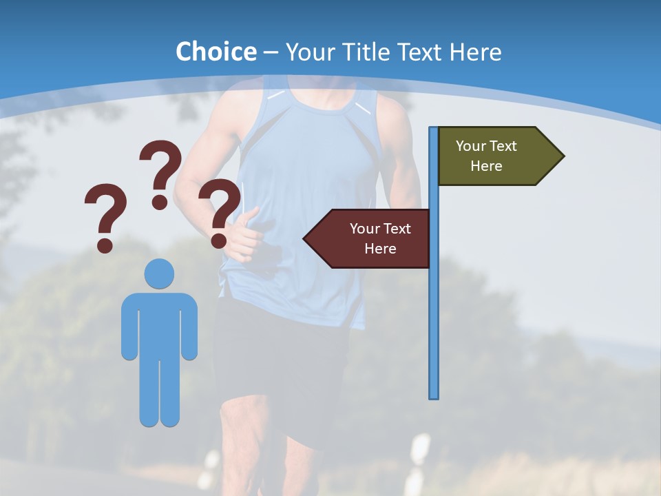 A Man Running Down A Road With Trees In The Background PowerPoint Template