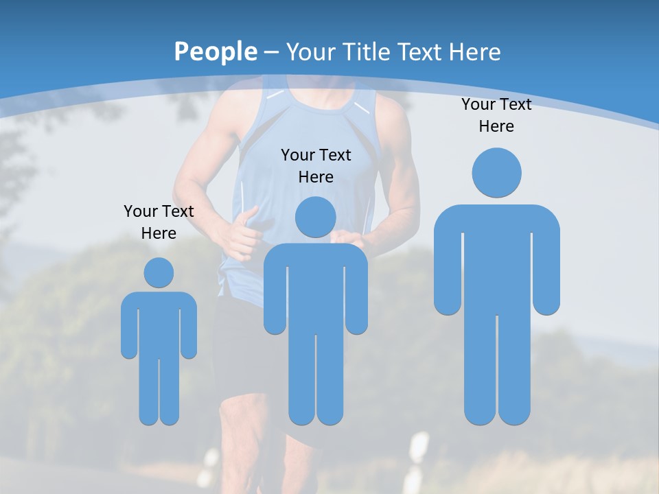 A Man Running Down A Road With Trees In The Background PowerPoint Template