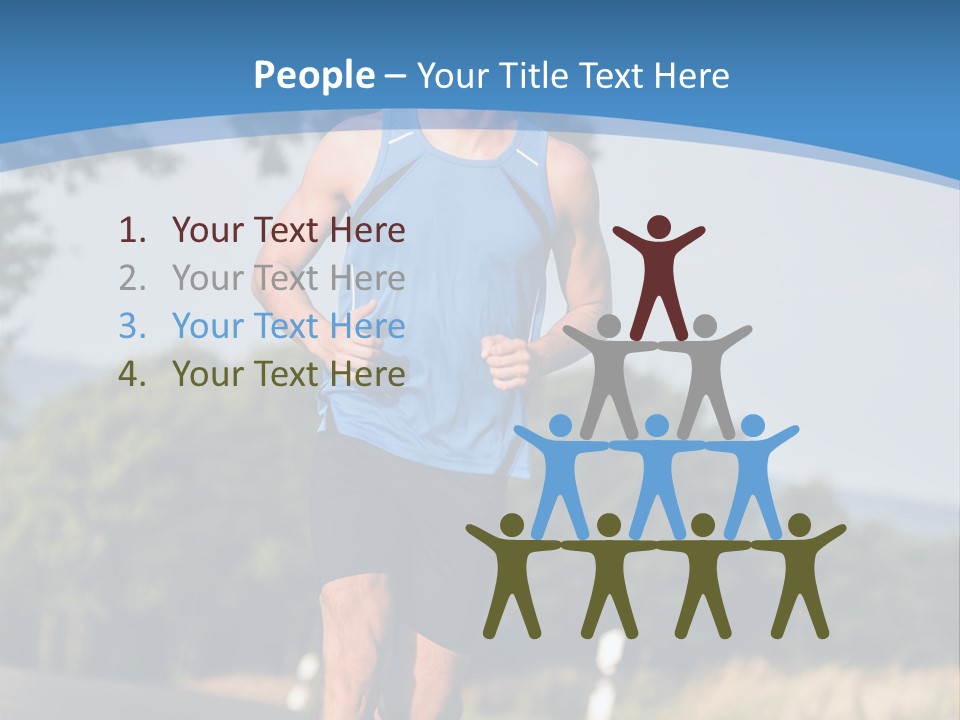 A Man Running Down A Road With Trees In The Background PowerPoint Template