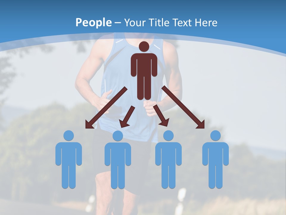 A Man Running Down A Road With Trees In The Background PowerPoint Template