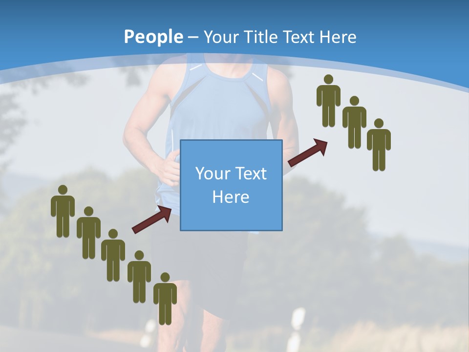 A Man Running Down A Road With Trees In The Background PowerPoint Template