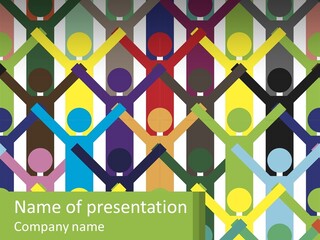A Group Of People Standing In Front Of A Colorful Background PowerPoint Template