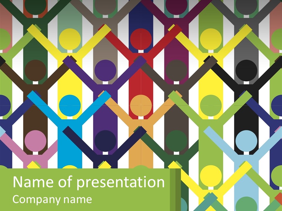 A Group Of People Standing In Front Of A Colorful Background PowerPoint Template