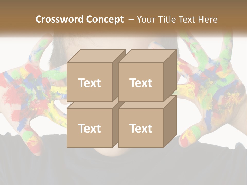 A Young Boy Holding His Hands Up To His Face PowerPoint Template
