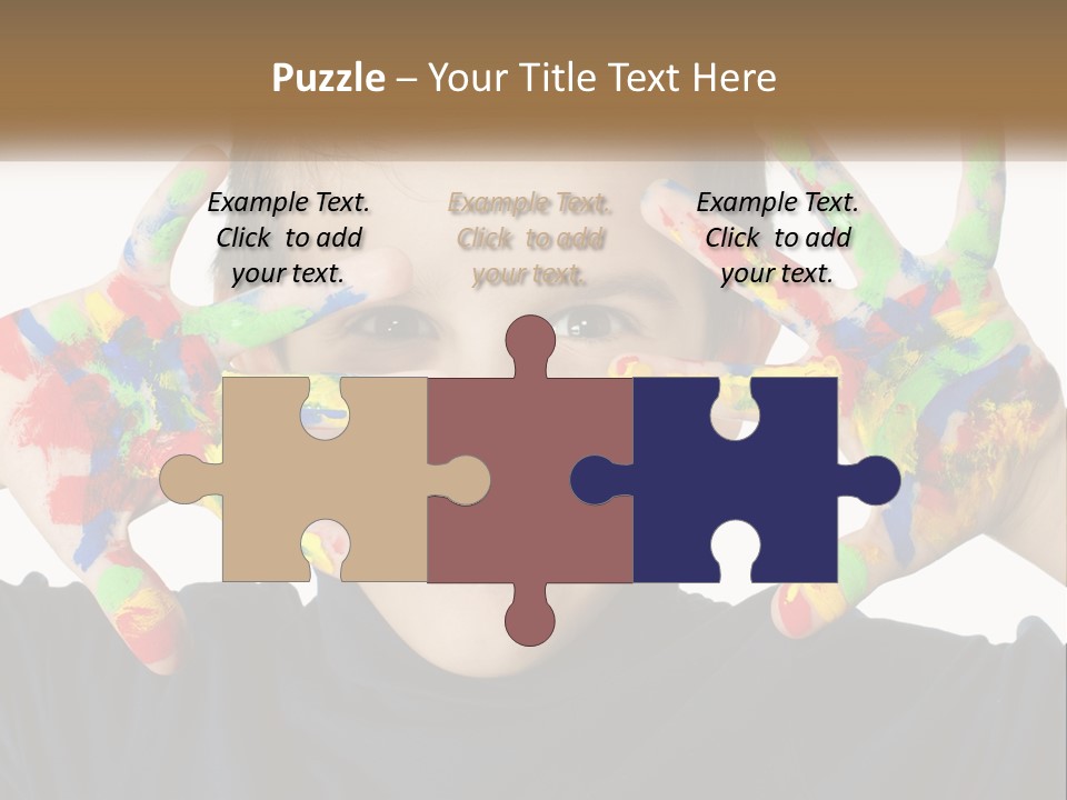 A Young Boy Holding His Hands Up To His Face PowerPoint Template