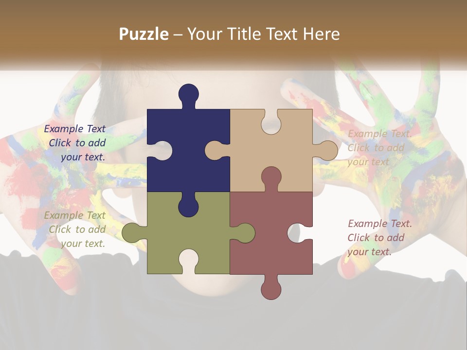 A Young Boy Holding His Hands Up To His Face PowerPoint Template