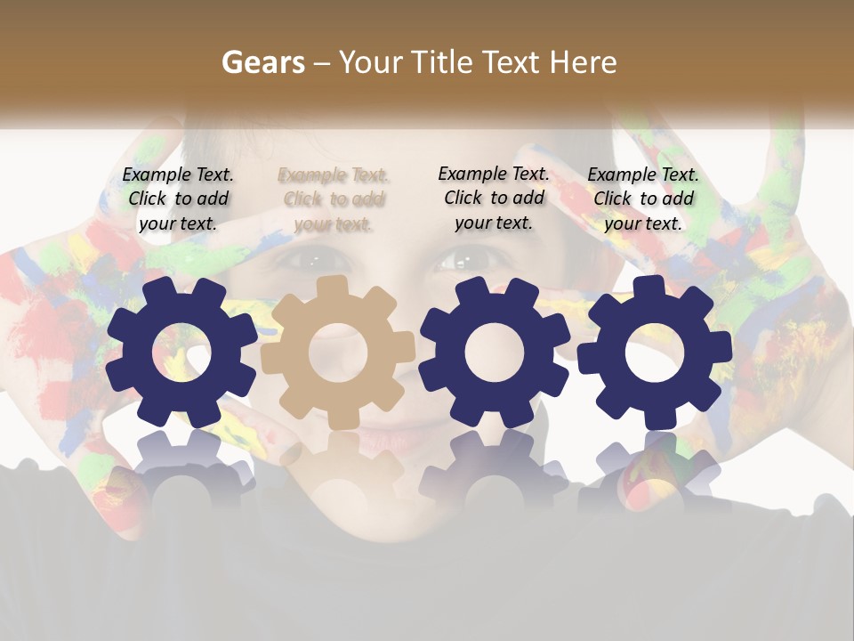 A Young Boy Holding His Hands Up To His Face PowerPoint Template