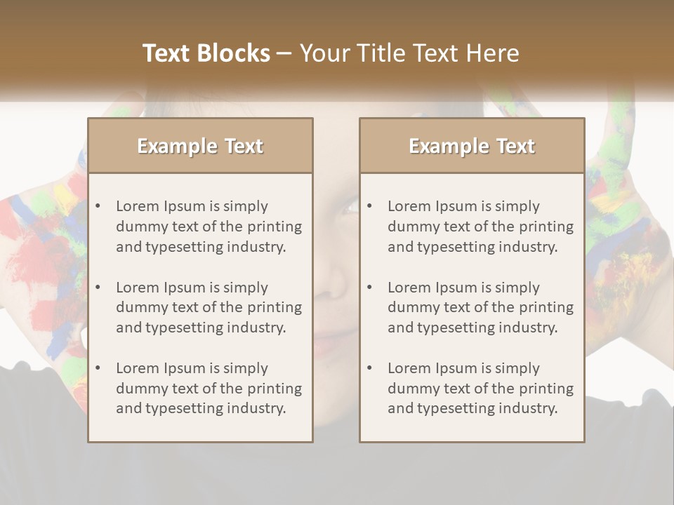 A Young Boy Holding His Hands Up To His Face PowerPoint Template