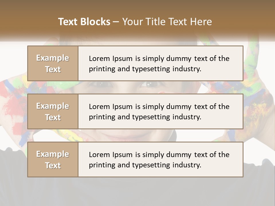 A Young Boy Holding His Hands Up To His Face PowerPoint Template