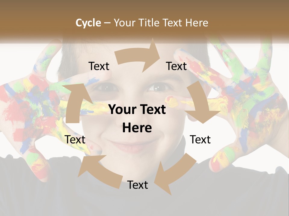 A Young Boy Holding His Hands Up To His Face PowerPoint Template