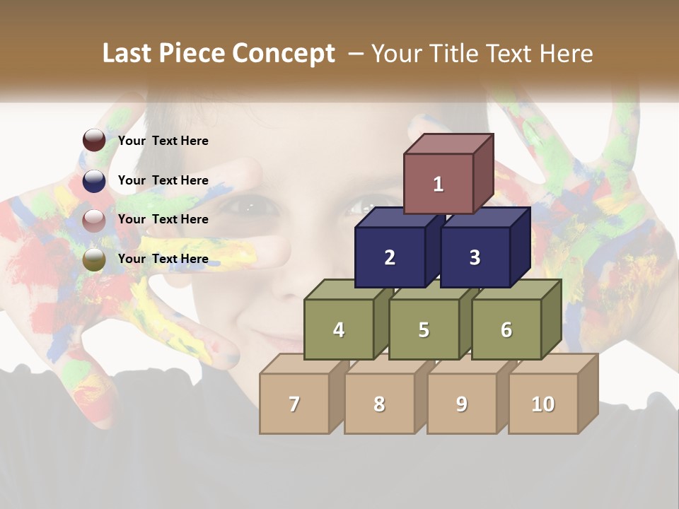 A Young Boy Holding His Hands Up To His Face PowerPoint Template