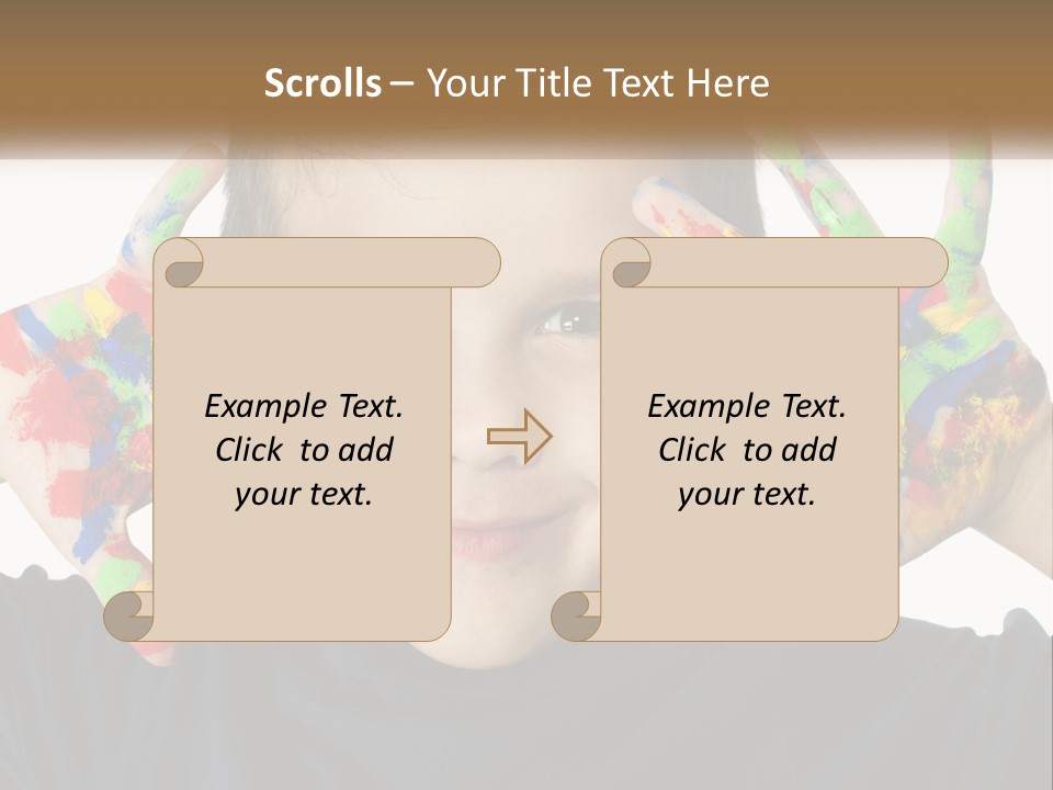 A Young Boy Holding His Hands Up To His Face PowerPoint Template