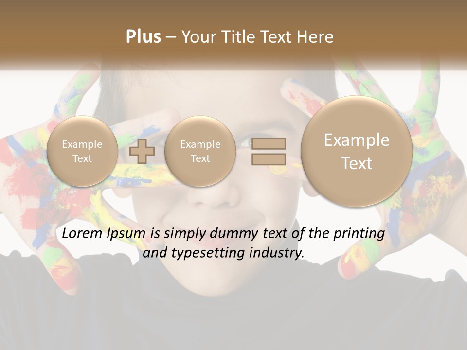 A Young Boy Holding His Hands Up To His Face PowerPoint Template