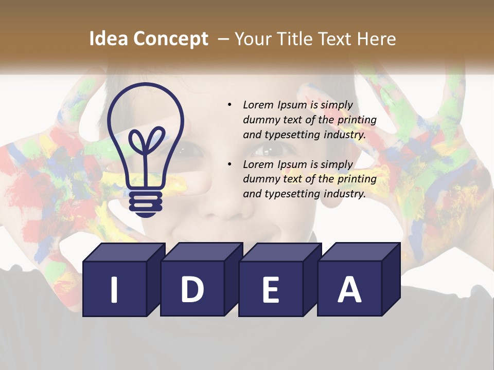 A Young Boy Holding His Hands Up To His Face PowerPoint Template