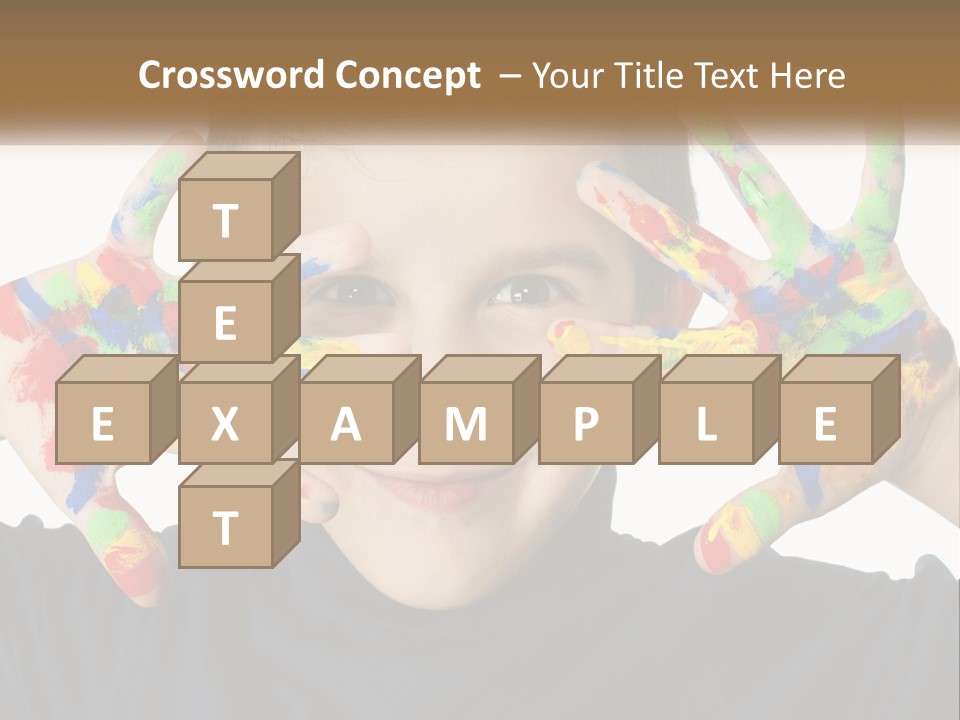 A Young Boy Holding His Hands Up To His Face PowerPoint Template