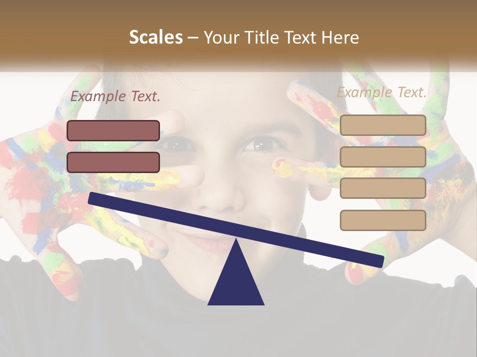 A Young Boy Holding His Hands Up To His Face PowerPoint Template