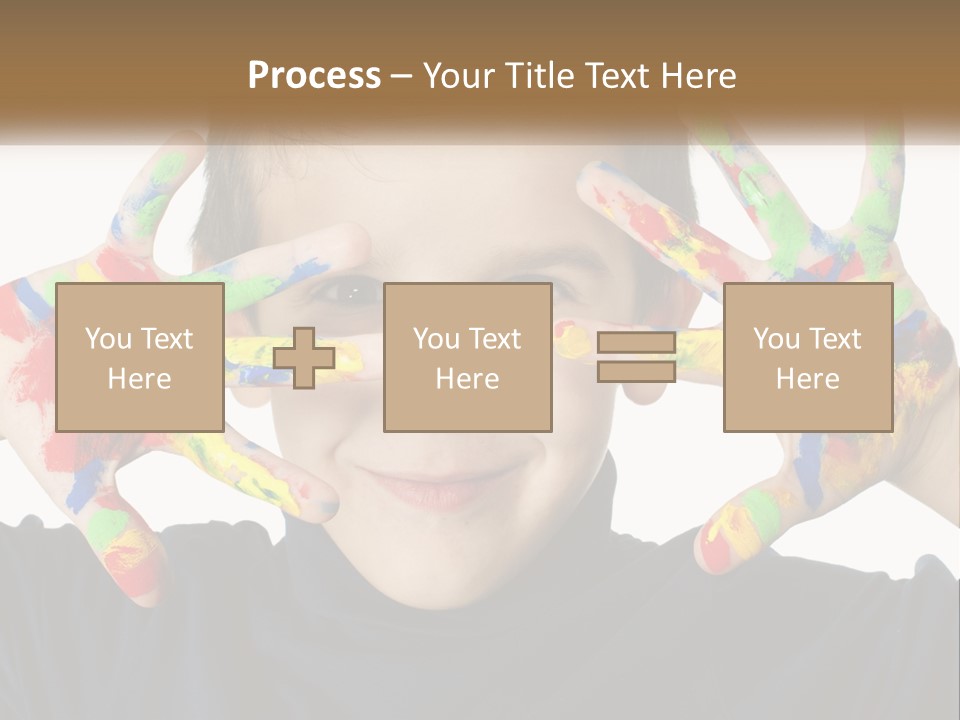 A Young Boy Holding His Hands Up To His Face PowerPoint Template