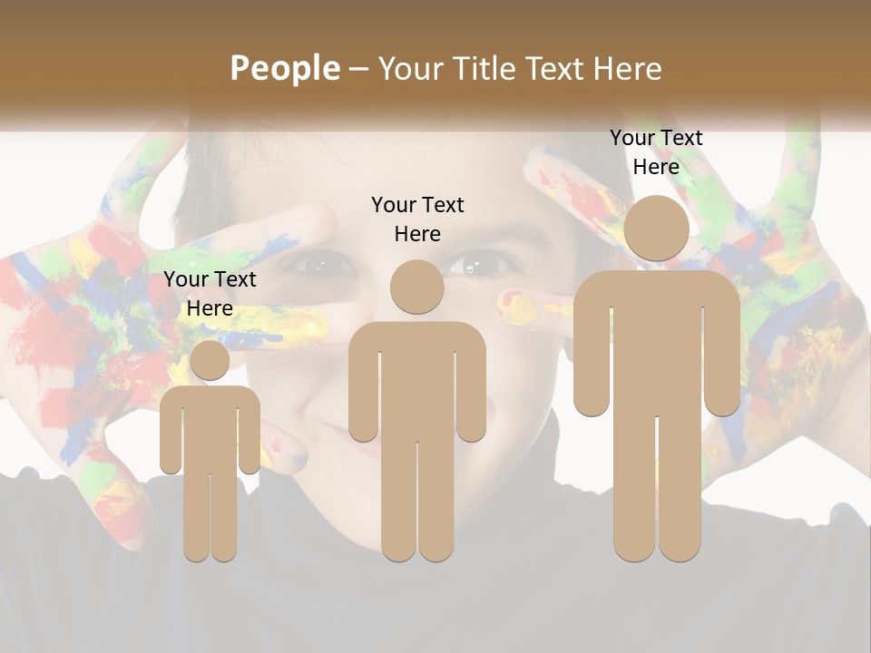 A Young Boy Holding His Hands Up To His Face PowerPoint Template