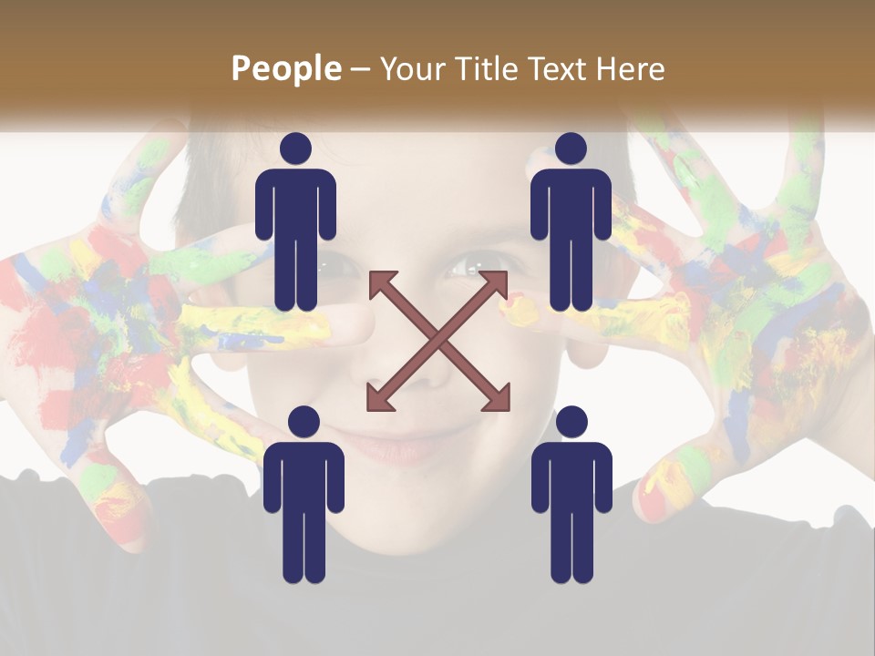 A Young Boy Holding His Hands Up To His Face PowerPoint Template