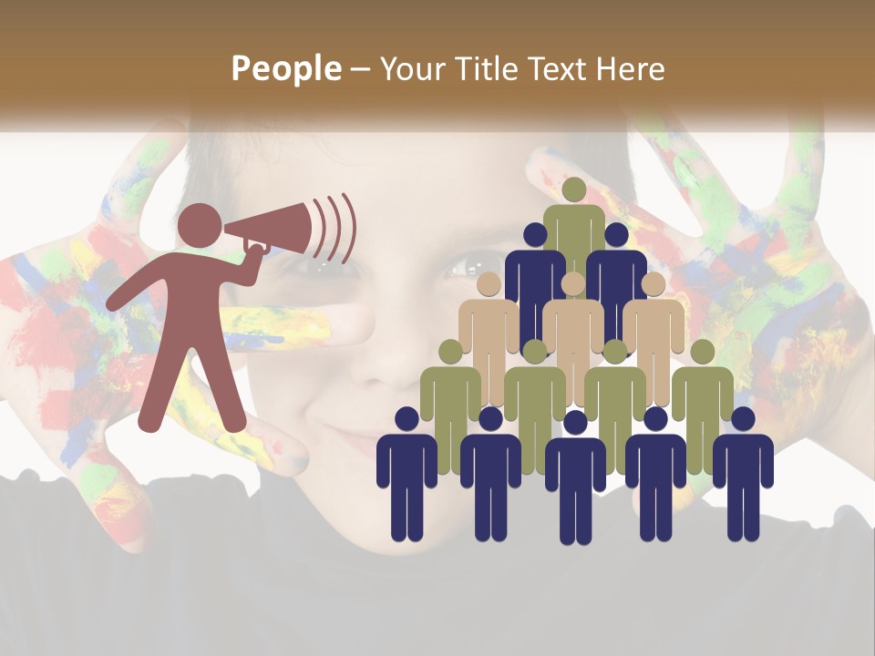 A Young Boy Holding His Hands Up To His Face PowerPoint Template