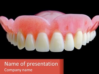 A Close Up Of A Tooth On A Black Background PowerPoint Template