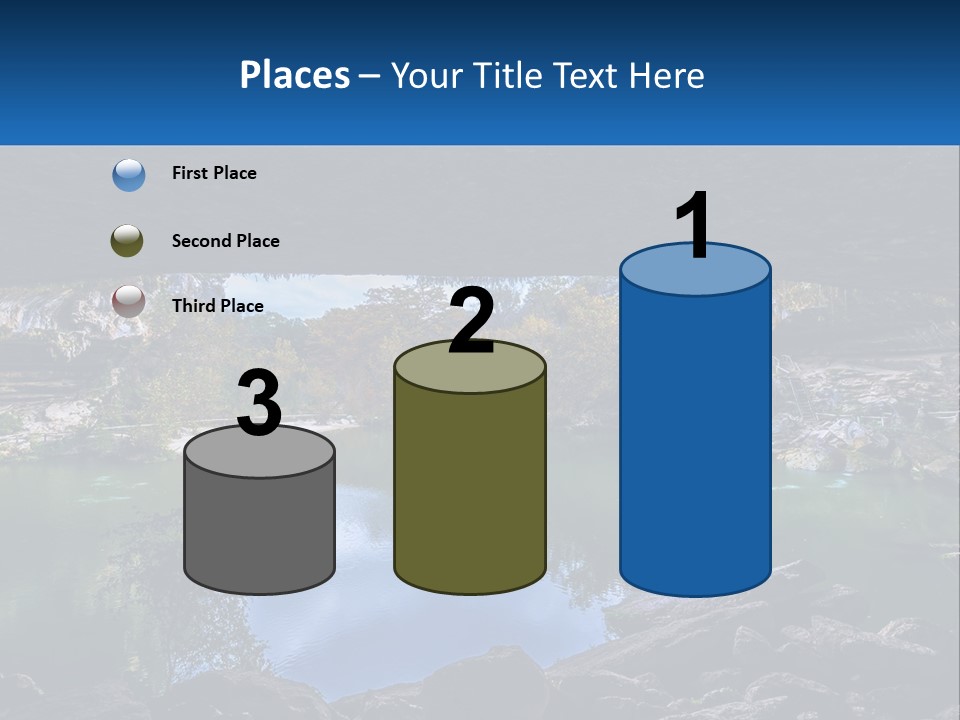 A Large Body Of Water Surrounded By Rocks PowerPoint Template