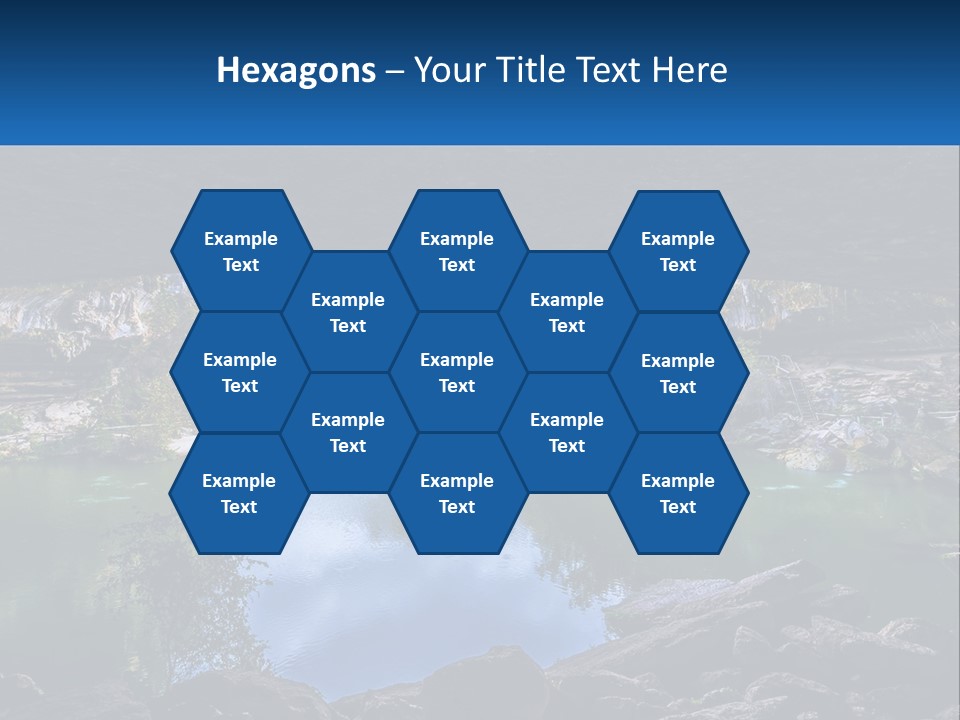 A Large Body Of Water Surrounded By Rocks PowerPoint Template