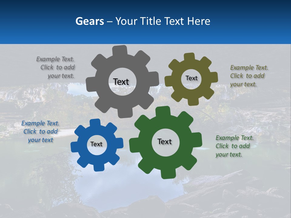 A Large Body Of Water Surrounded By Rocks PowerPoint Template