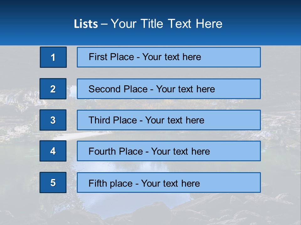 A Large Body Of Water Surrounded By Rocks PowerPoint Template