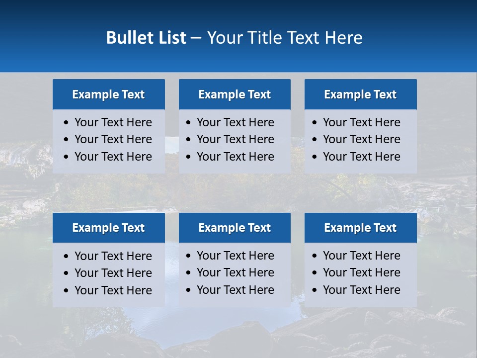 A Large Body Of Water Surrounded By Rocks PowerPoint Template