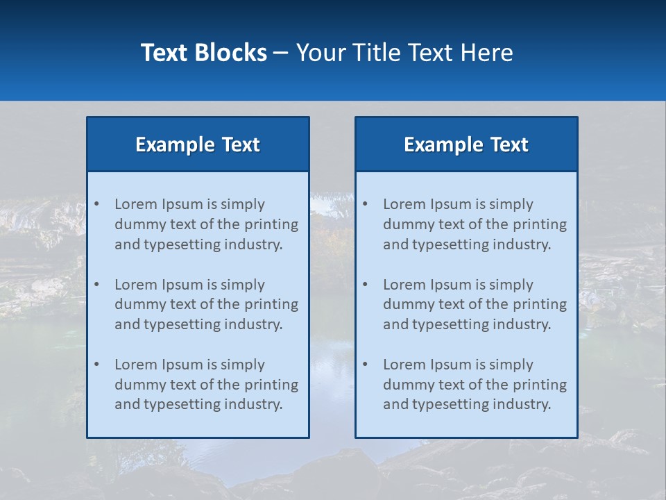 A Large Body Of Water Surrounded By Rocks PowerPoint Template