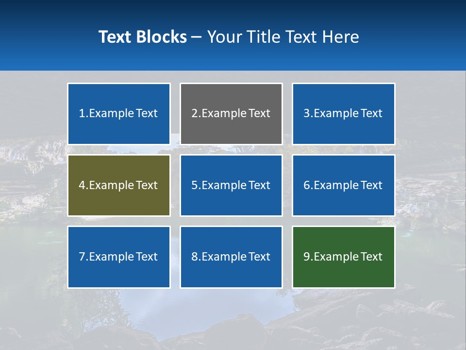 A Large Body Of Water Surrounded By Rocks PowerPoint Template