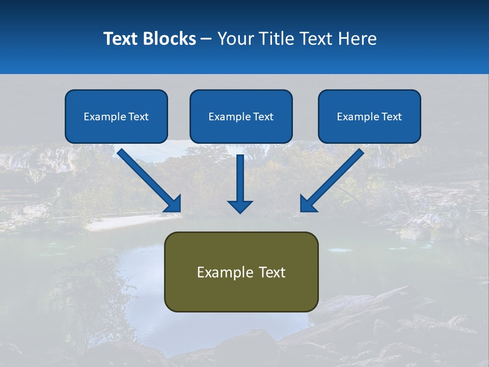 A Large Body Of Water Surrounded By Rocks PowerPoint Template