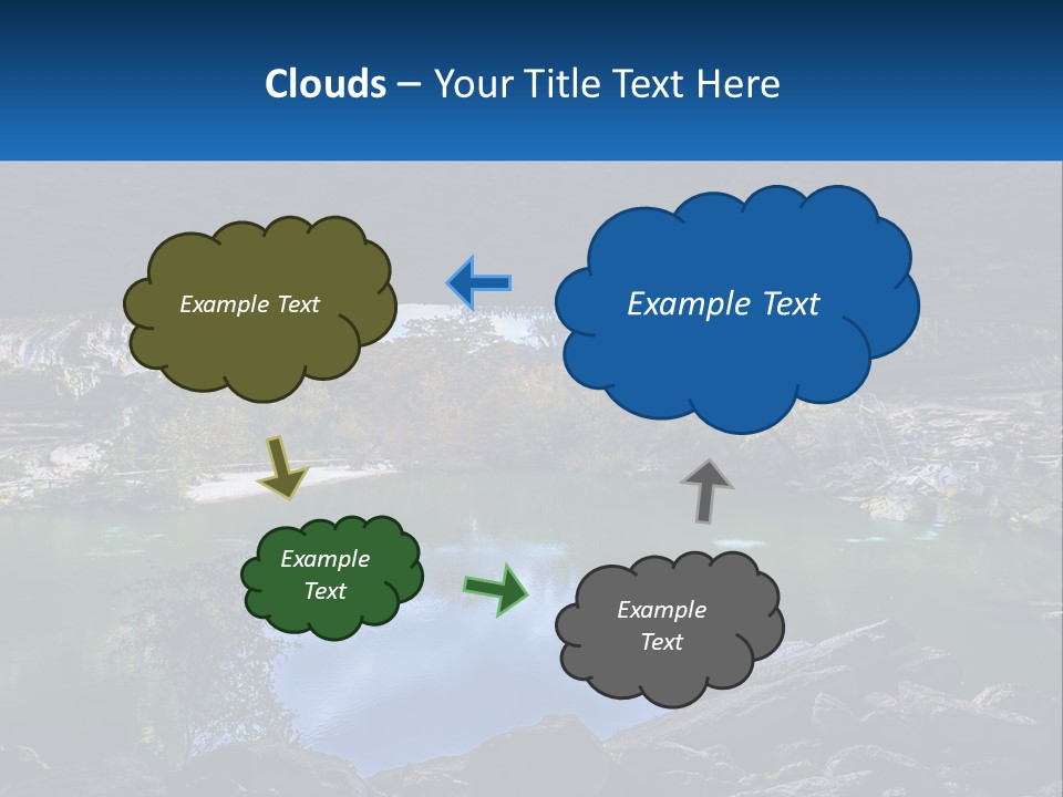 A Large Body Of Water Surrounded By Rocks PowerPoint Template