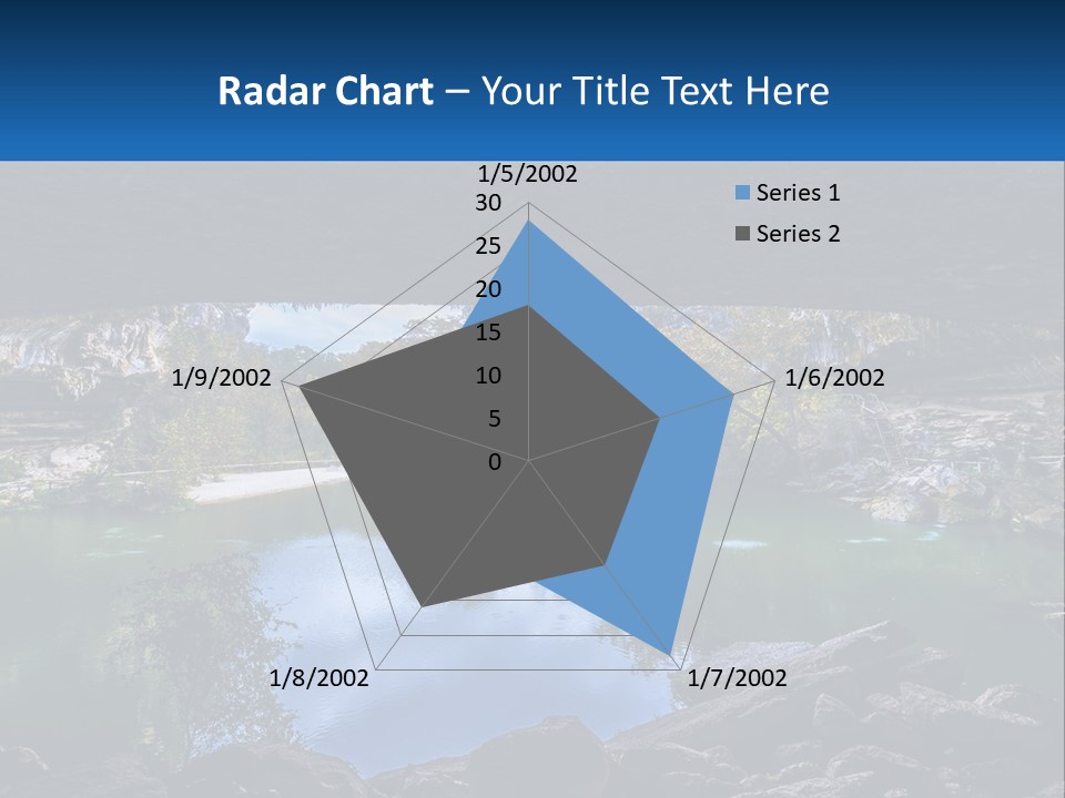 A Large Body Of Water Surrounded By Rocks PowerPoint Template