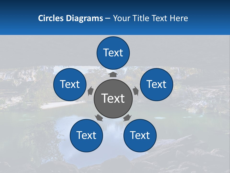 A Large Body Of Water Surrounded By Rocks PowerPoint Template