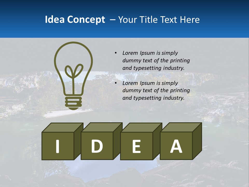 A Large Body Of Water Surrounded By Rocks PowerPoint Template