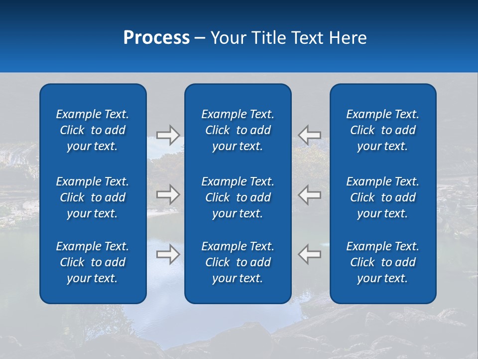 A Large Body Of Water Surrounded By Rocks PowerPoint Template
