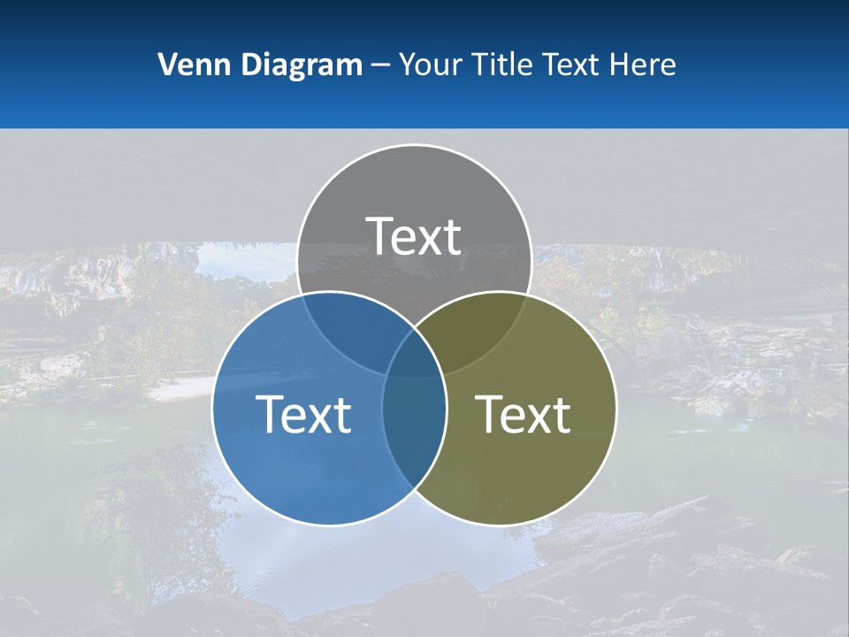 A Large Body Of Water Surrounded By Rocks PowerPoint Template