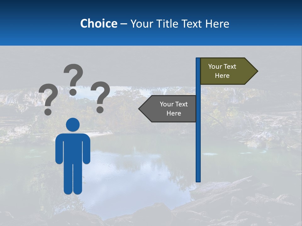 A Large Body Of Water Surrounded By Rocks PowerPoint Template