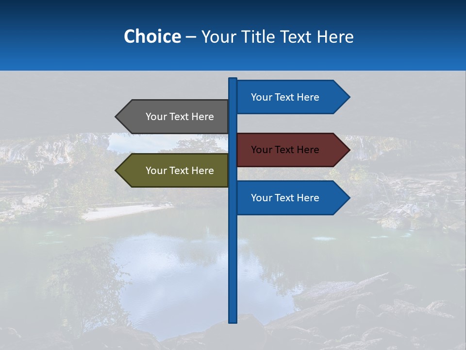 A Large Body Of Water Surrounded By Rocks PowerPoint Template