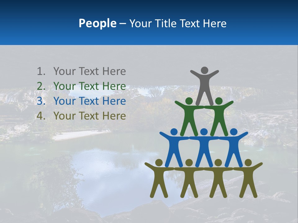 A Large Body Of Water Surrounded By Rocks PowerPoint Template