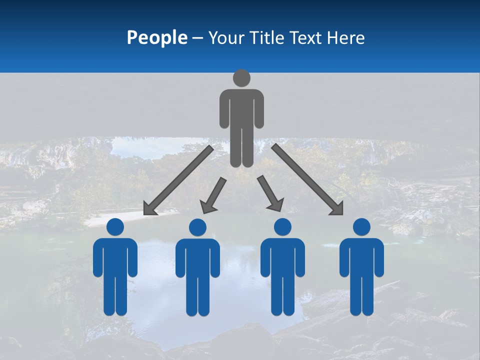 A Large Body Of Water Surrounded By Rocks PowerPoint Template