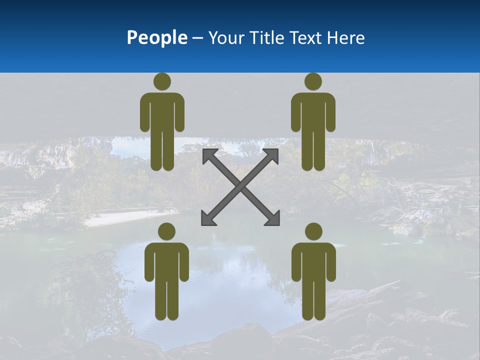 A Large Body Of Water Surrounded By Rocks PowerPoint Template