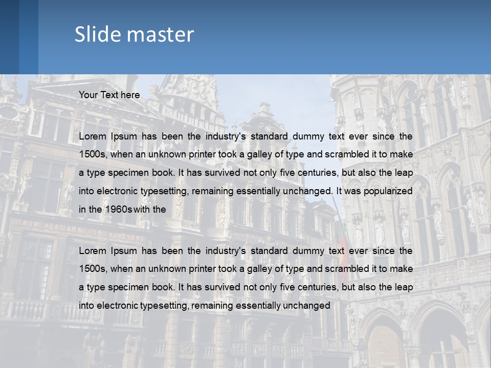 A Large Building With A Clock Tower In The Middle Of It PowerPoint Template