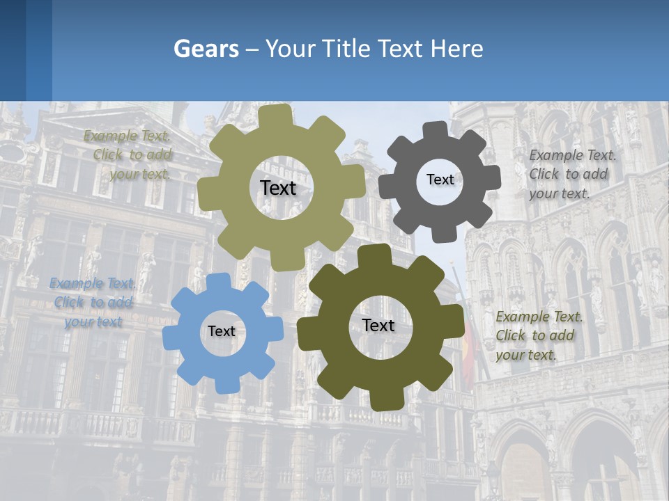 A Large Building With A Clock Tower In The Middle Of It PowerPoint Template