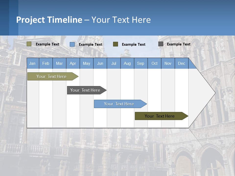 A Large Building With A Clock Tower In The Middle Of It PowerPoint Template