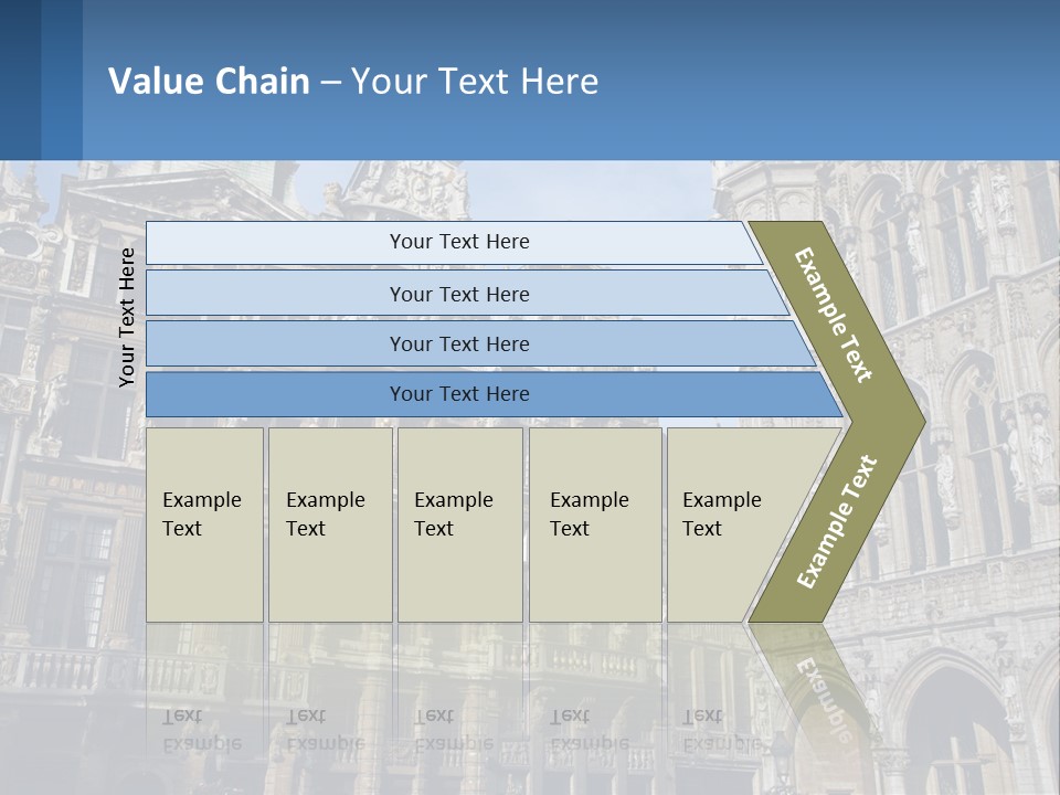 A Large Building With A Clock Tower In The Middle Of It PowerPoint Template