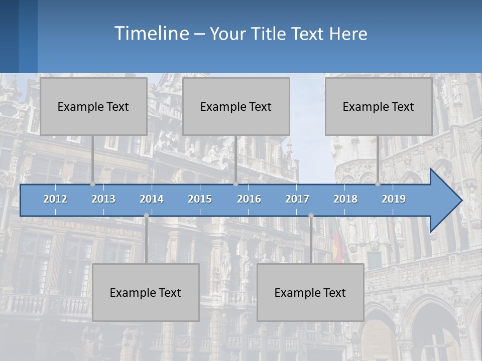 A Large Building With A Clock Tower In The Middle Of It PowerPoint Template